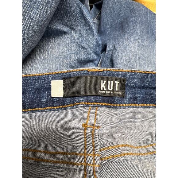 Kut from the Kloth Connie High Rise Ankle Skinny Jeans Denim Pearl Accent Size 8 - Picture 3 of 4